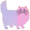 A pink and purple cat.